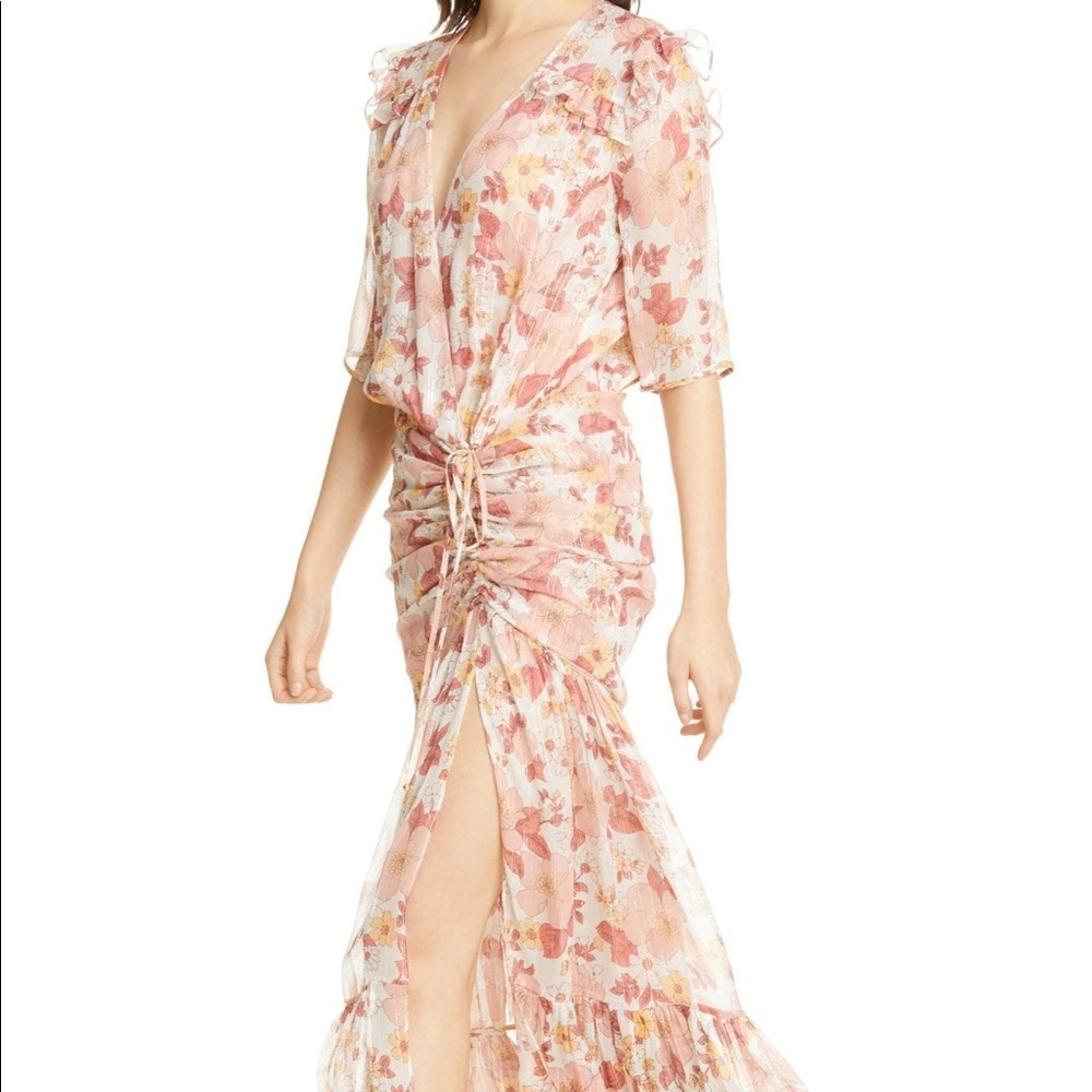 Veronica Beard Pink Floral Wrap Maxi Dress - Picture 7 of 8